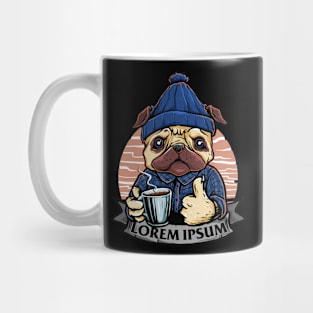 funny dog with a glass of coffee Mug